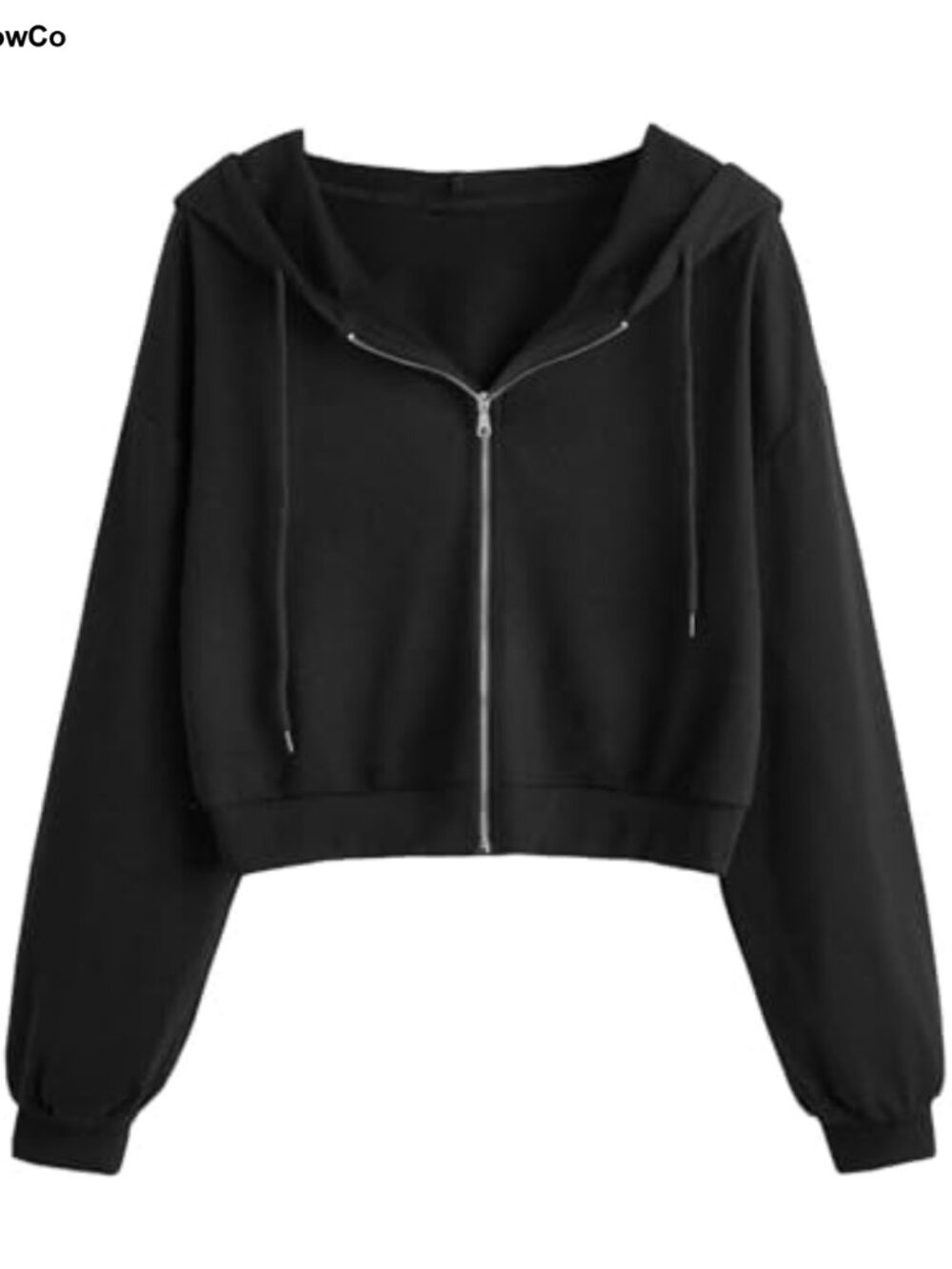 Cropped Zip Up Hoodie for Women 80% Polyester 20% Cotton Full Zip Lightweight